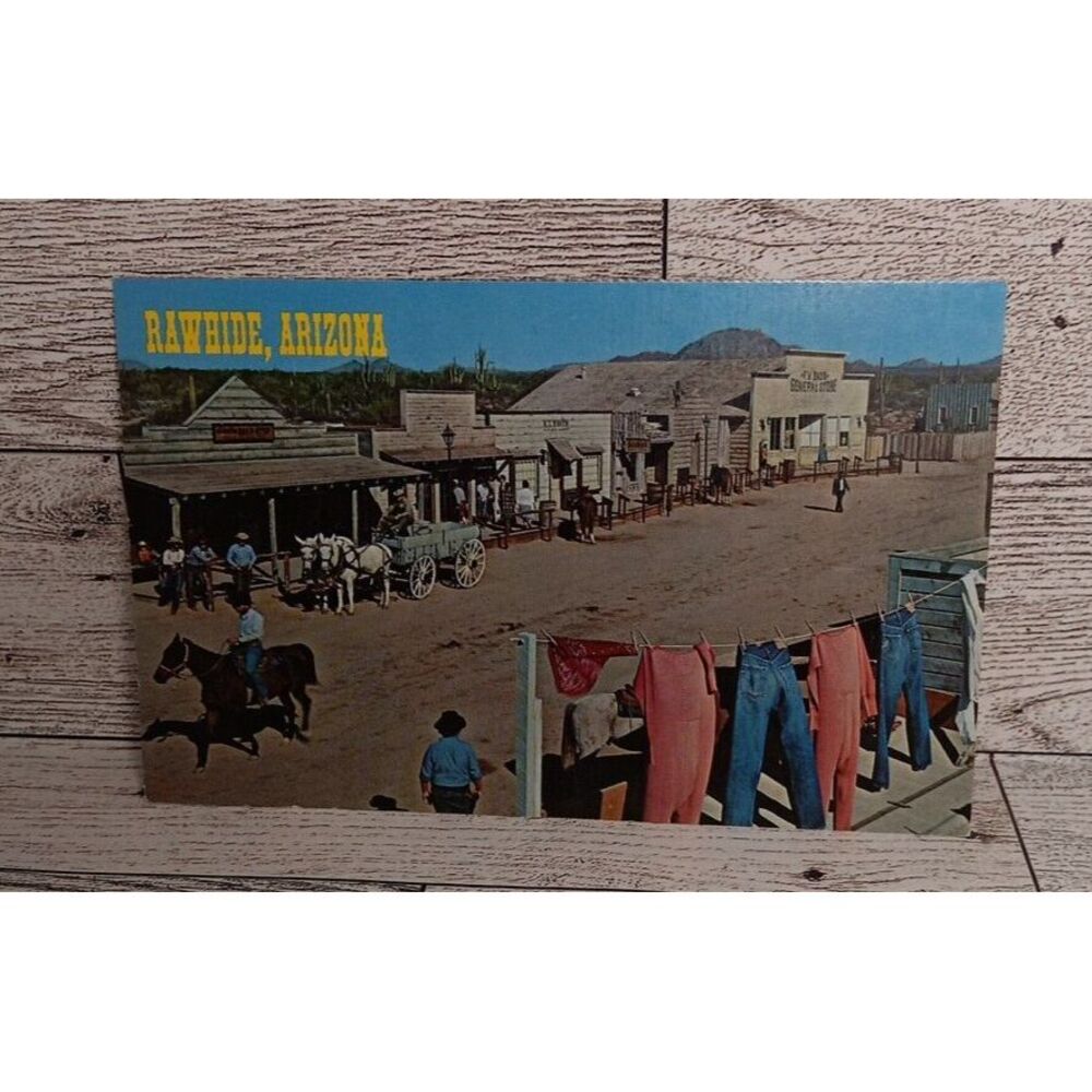 Vintage Postcard Rawhide Arizona‎ Freight Wagon Ranch Western Souvenir Ephemera